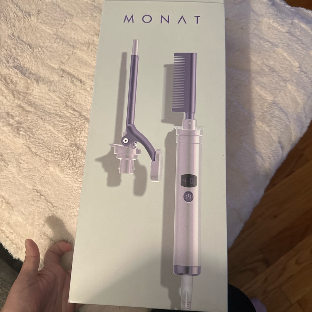 🌸 MONAT Sleek & Curled Interchangeable Hot Comb & Curling Rod